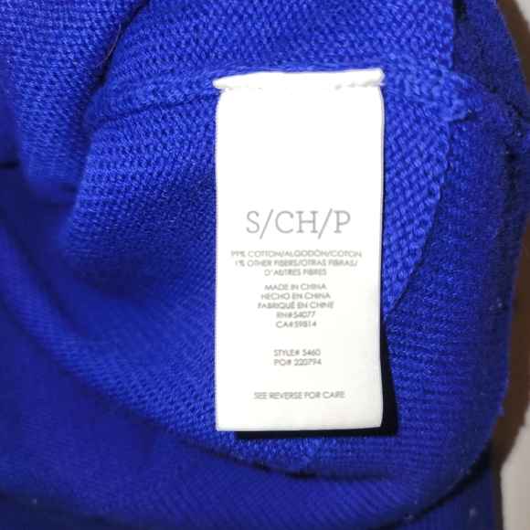 CAbi Cobalt Blue Dressed Up Hoodie, Style 5460, Size S - Picture 4 of 4